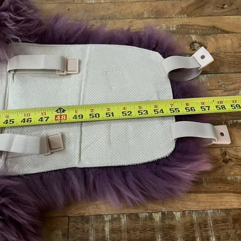 Genuine Sheepskin Fur Car Seat Cover Dyed Purple Seat Pad Cushion